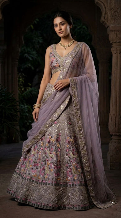Japan Satin Silk with Embroidery Sequins Work Beautiful Lehenga Choli