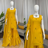 Beautifal Chinon Silk Sharara Set Classy Tones with Premium Fabric