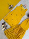 Beautifal Chinon Silk Sharara Set Classy Tones with Premium Fabric