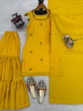 Beautifal Chinon Silk Sharara Set Classy Tones with Premium Fabric