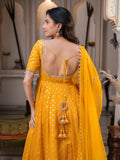 Chanderi Jacquard Butti with Real Mirror With Fancy Lace Salwar Kameez