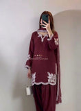 Party Wear Heavy Roman Cotton Farshi Salwar Suit With Embroidery Work