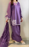 Party Wear Heavy Roman Cotton Farshi Salwar Suit With Embroidery Work