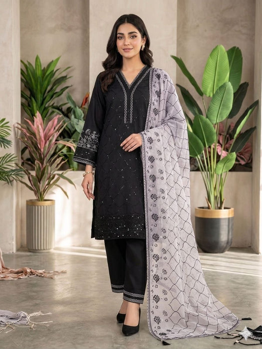 BEAUTIFUL SEQUENCE EMBROIDERED TOP PLAZZO WITH DUPATTA