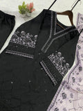 BEAUTIFUL SEQUENCE EMBROIDERED TOP PLAZZO WITH DUPATTA