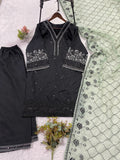 BEAUTIFUL SEQUENCE EMBROIDERED TOP PLAZZO WITH DUPATTA