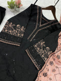 BEAUTIFUL SEQUENCE EMBROIDERED TOP PLAZZO WITH DUPATTA