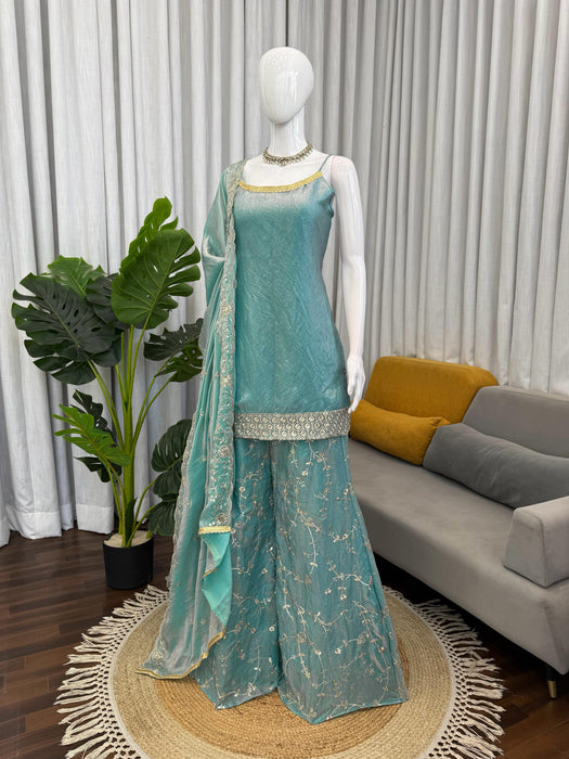 Fendy silk with Soft Micro Cotton Lining & Thread with Sequence Work Salwar Kameez