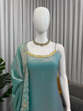 Fendy silk with Soft Micro Cotton Lining & Thread with Sequence Work Salwar Kameez