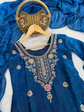 Fendi Silk Top with Heavy Embroidery Beads Sequence & Thread Work With Latkan Salwar Kameez