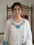 BEAUTIFUL EMBROIDERED FOX GEORGETTE TOP PLAZZO WITH DUPATTA