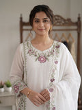 BEAUTIFUL EMBROIDERED FOX GEORGETTE TOP PLAZZO WITH DUPATTA