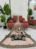 Beautiful Designer Saree on Twil Net Fabric with Thread & Sequence work