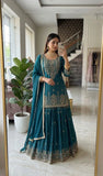 Pure Cinon Silk With Embroidery 5mm Sequence Work Salwar Kameez