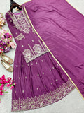 Pure Cinon Silk With Embroidery 5mm Sequence Work Salwar Kameez
