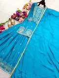 Pure Cinon Silk With Embroidery 5mm Sequence Work Salwar Kameez