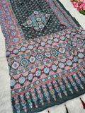 Presenting You Most Beautiful Latest Real Mirror Work Saree