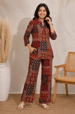 Pure Soft Rayon Cotton Top with Printed With Foil Work Co-Ord Set