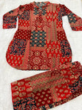 Pure Soft Rayon Cotton Top with Printed With Foil Work Co-Ord Set