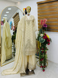 Designer Hevy Chinon Silk Sharara Suit And Dupatta Set