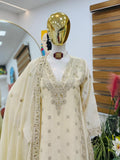 Designer Hevy Chinon Silk Sharara Suit And Dupatta Set