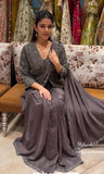 Designer Heavy Crep Satin With Embroidery work  Party Wear Saree With Jacket