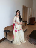 Designer Heavy Roman Glass Silk Top Pazzo And Dupatta With Multi Embroidery And Bids Moti Work