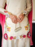 Designer Heavy Roman Glass Silk Top Pazzo And Dupatta With Multi Embroidery And Bids Moti Work