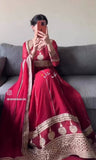 Designer Party Wear Heavy Fox Georgette Gwon Pent & Dupatta Set