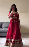 Designer Party Wear Heavy Fox Georgette Gwon Pent & Dupatta Set