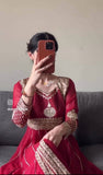 Designer Party Wear Heavy Fox Georgette Gwon Pent & Dupatta Set