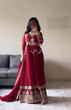 Designer Party Wear Heavy Fox Georgette Gwon Pent & Dupatta Set
