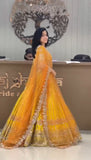 Fox Georgette with Embroidery Sequins Work Beautiful Yellow Lehenga Choli