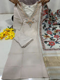 Latest Viscose Chanderi Kurti Bottom And Dupatta With Embroidery Work