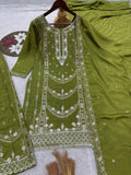 New Fancy Pakistani Collection Top Plazzo And Dupatta Set Fully Stitched