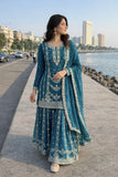New Fancy Pakistani Collection Top Plazzo And Dupatta Set Fully Stitched