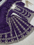 New Fancy Pakistani Collection Top Plazzo And Dupatta Set Fully Stitched