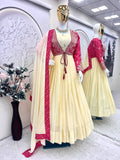 Designer Party Wear Heavy Mono Silk Gown