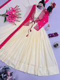 Designer Party Wear Heavy Mono Silk Gown