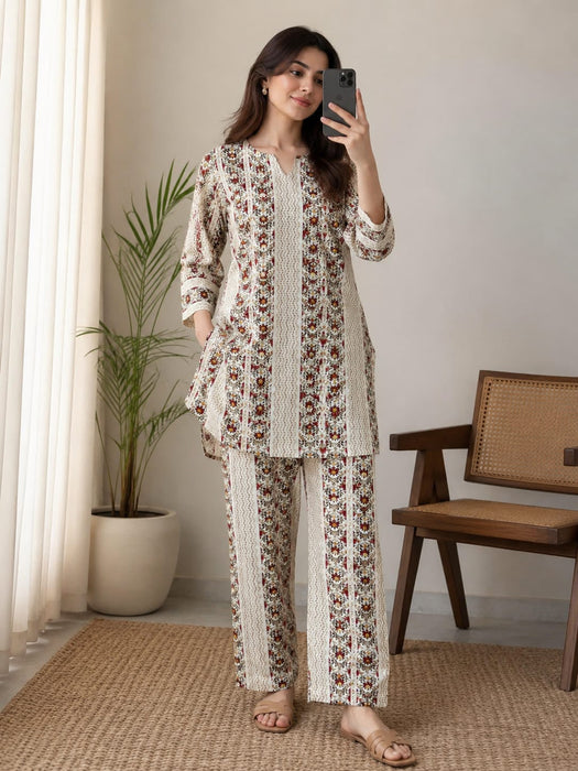 Beautiful Pure Soft Rayon Printed Cotton Co-ord Set
