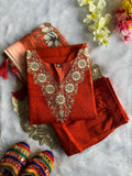 Roman Silk with Beautiful Embroidery With Sequence Work Salwar Kameez