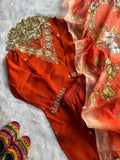 Roman Silk with Beautiful Embroidery With Sequence Work Salwar Kameez