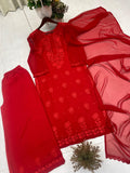 DESIGNER WEAR EXCLUSIVE GEORGETTE WITH EMBROIDERY SUIT WITH DUPATTA