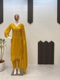 EXCLUSIVE 3 PIECE PLAZZO PAIR WITH DUPATTA IN SEQUENCE EMBROIDERY WORK