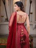 Latest Designer Anarkali Suit With Beautiful Chanderi Jacquard Butti Fabric