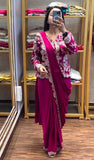 New Super Trending Embroidery Sequence work ready to wear saree with full koti