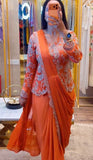 New Super Trending Embroidery Sequence work ready to wear saree with full koti