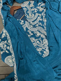 New Super Trending Embroidery Sequence work ready to wear saree with full koti