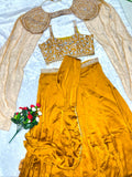 Rangoli fabric with  Banglori With Embroidery sequence work full stitched Lehenga Choli
