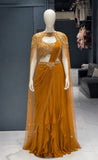 Rangoli fabric with  Banglori With Embroidery sequence work full stitched Lehenga Choli